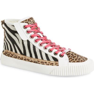 Jimmy Choo Impala Genuine Calf Hair High Top Sneaker, White