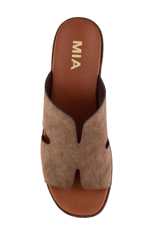 Mia Reta Platform Wedge Slide Sandal In Mushroom