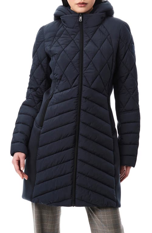 Bernardo Mixed Media Water Resisant Quilted Puffer Jacket Arctic Blue at Nordstrom,