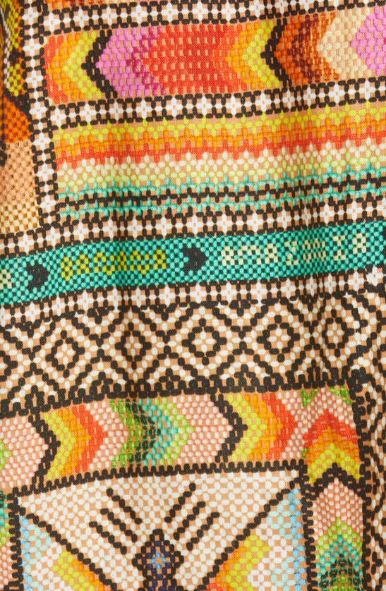 Farm Rio Mix Scarf Print Linen Wrap Skirt In Multi