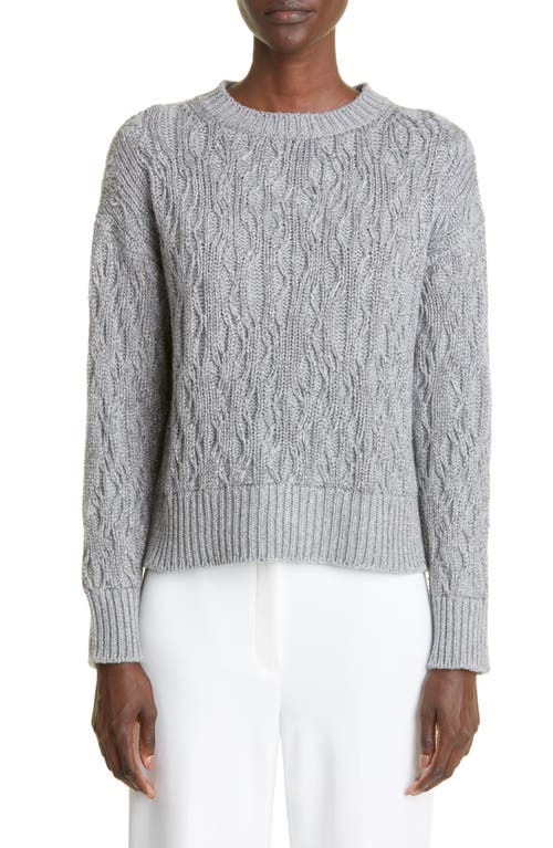 Fabiana Filippi Sparkle Knit Wool Blend Crewneck Sweater in Dark Grey