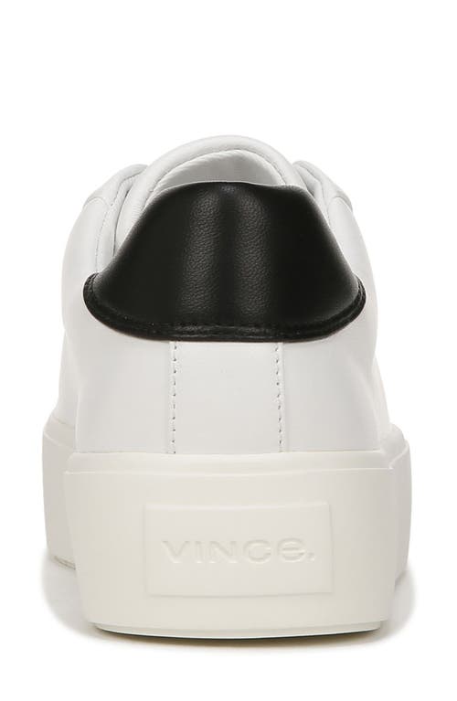 Shop Vince Benfield Leather Platform Sneaker In White/black