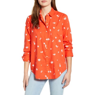 Lucky Brand Floral One-Pocket Shirt, Red