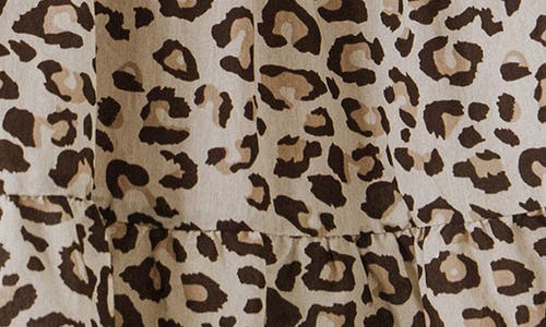 Free The Roses Animal Print Tiered Blouse In Beige Combo