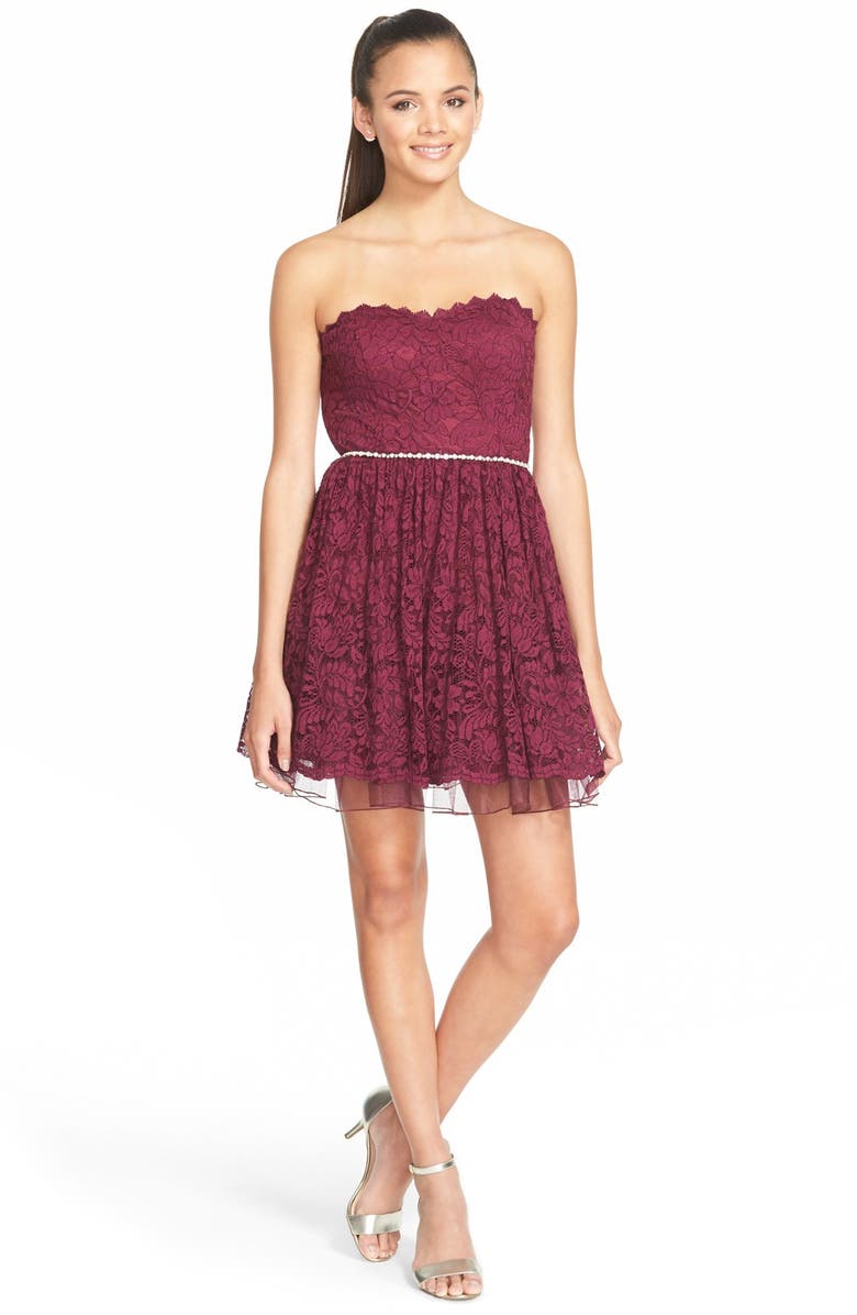 Way In Strapless Lace Skater Dress Nordstrom