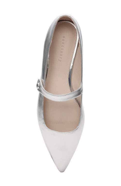 Shop Sanctuary Clamour Pointed Toe Flat In White Gold