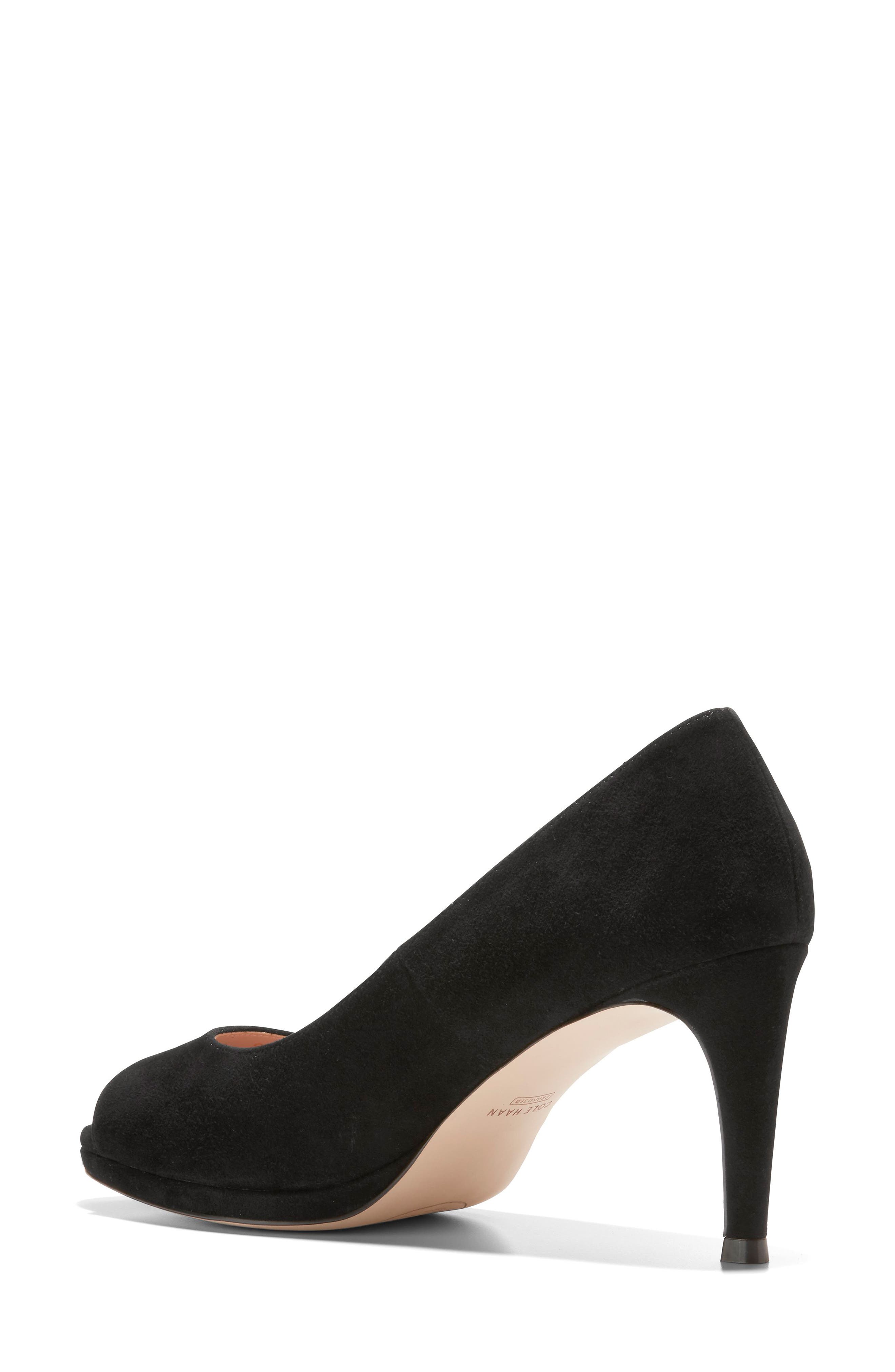 cole haan black peep toe pump