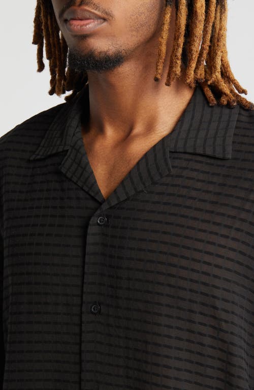 Saturdays Surf Nyc Canty Crinkled Satin Shirt In Black