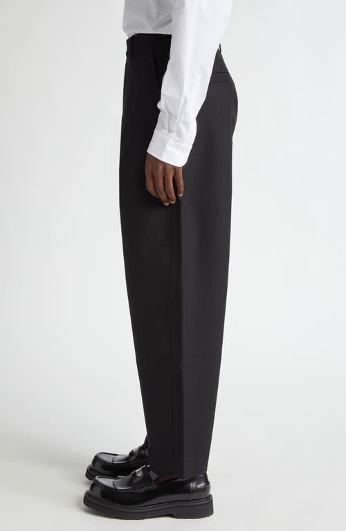 Shop Kenzo Tapered Cotton Workwear Pants In Black