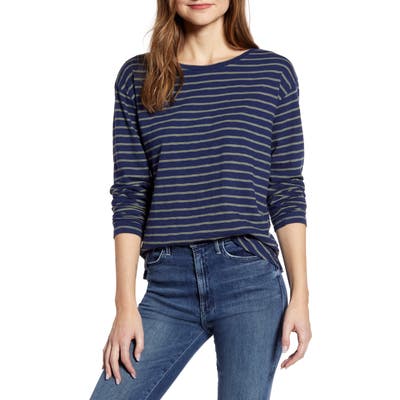 Lucky Brand Easy Stripe Tee, Blue
