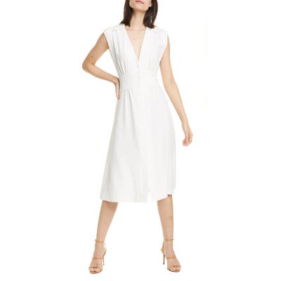 Ba & sh Faith Sleeveless Midi Shirtdress, White
