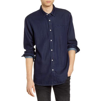 Scotch & Soda Indigo Button-Up Shirt, Blue