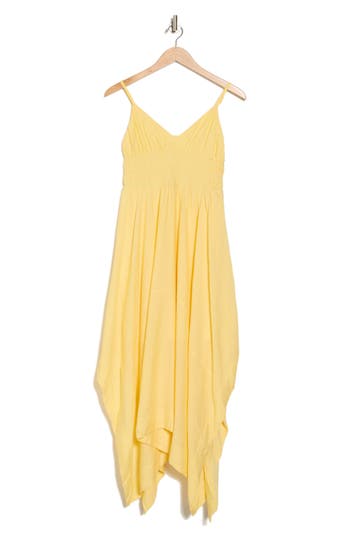 Blu Pepper Handkerchief Hem Slipdress In Yellow