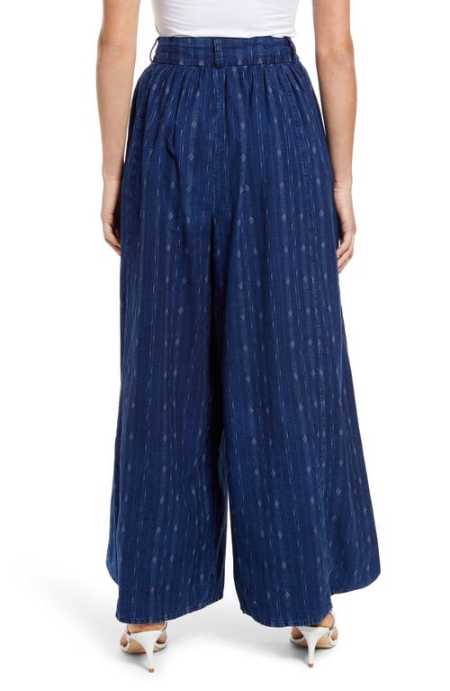 Ag Hadley Pleated Cotton Culottes In Atlas Indigo