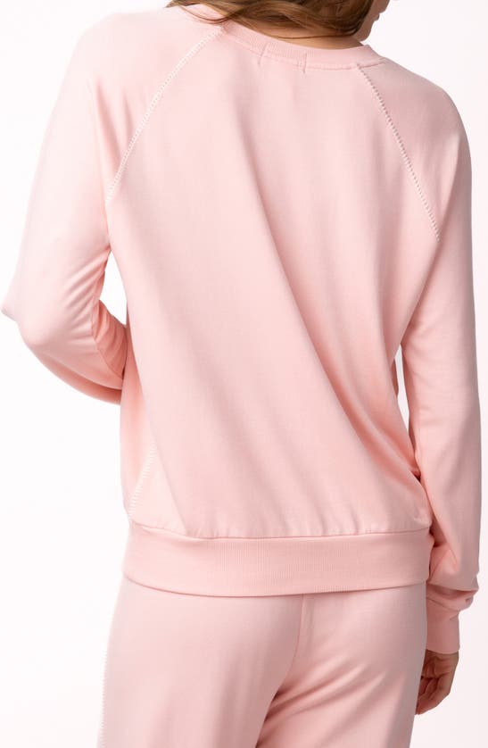 Shop Pj Salvage Baja Babe Fleece Sweatshirt In Peach Dream