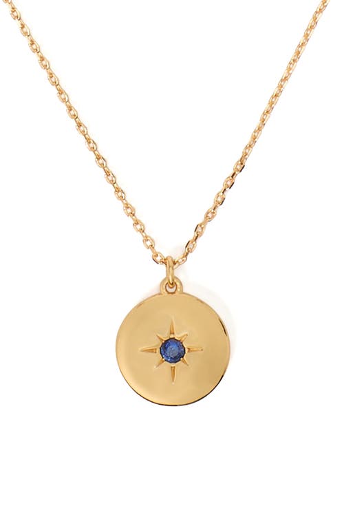 Kate Spade New York clear honesty medallion necklace in Blue. 