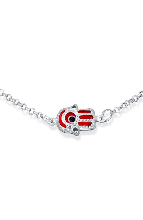 Bling Jewelry Hamsa Evil Eye Chain Bracelet In Multi-color