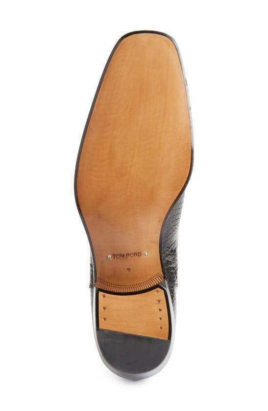 Tom Ford Bailey Croc Embossed Chelsea Boot In Black
