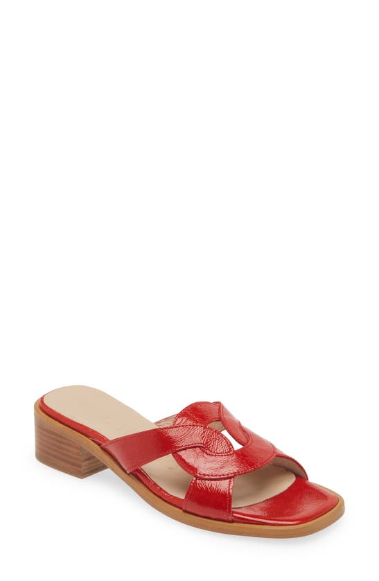 Shop Wonders Leather Slide Sandal In Menorca Rojo