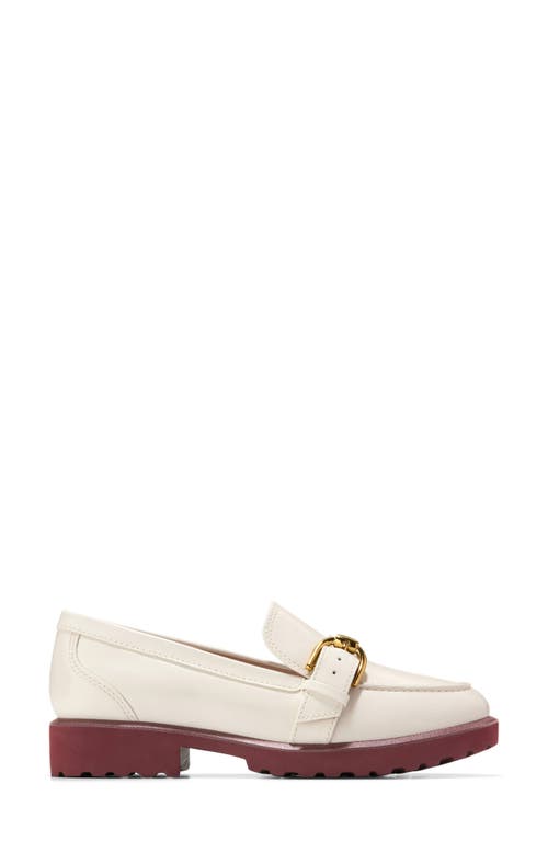 Shop Cole Haan Giana Buckle Loafer In Ivory Leather