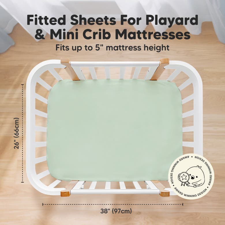 Keababies Isla Fitted Mini Crib Sheets In Sage