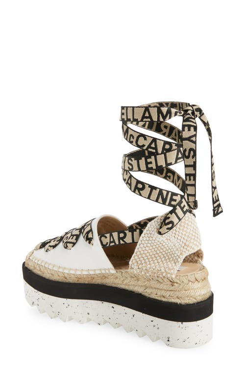 Shop Stella Mccartney Gaia Logo Strap Espadrille In Camelia/white