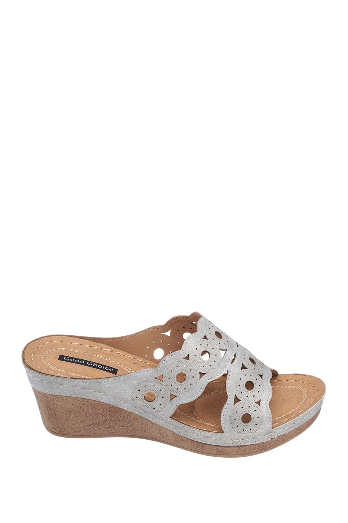 Good Choice New York April Wedge Sandal In Silver