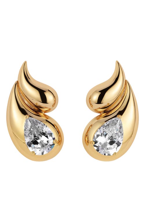 Sade Cubic Zirconia Stud Earrings in Gold