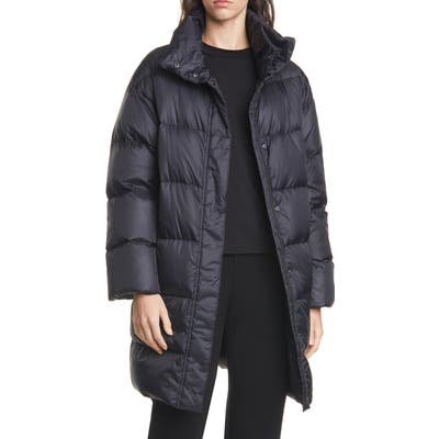 Eileen Fisher Funnel Neck Down Coat, Black