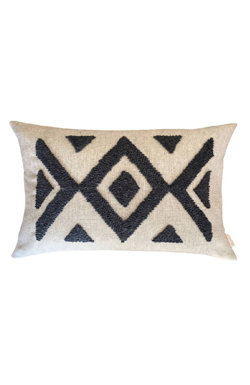 Shop Cotton Tree Punch Needle Ndebele Pillow In Natural - Cover Only