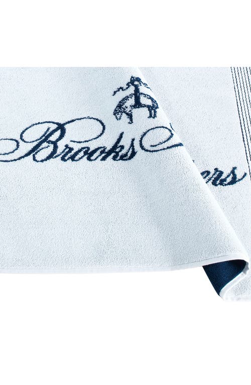 Shop Brooks Brothers Robe Stripe Turkish Cotton Bath Mat In White