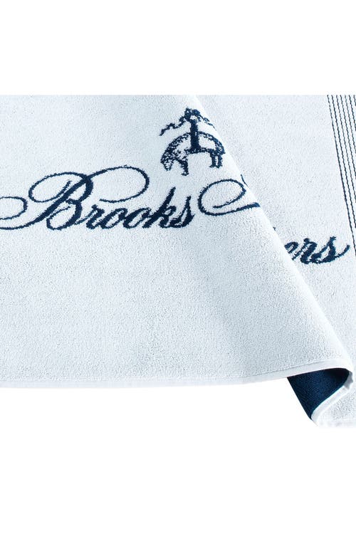 Brooks Brothers Robe Stripe Turkish Cotton Bath Mat In White