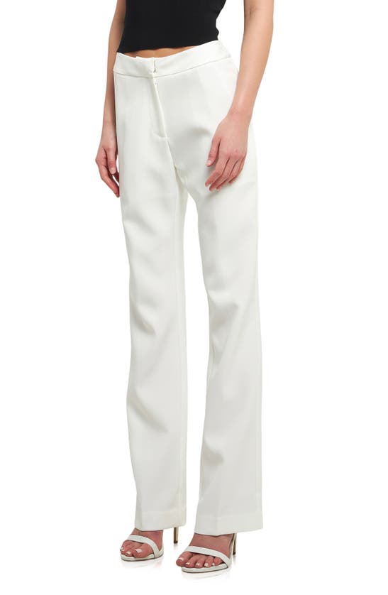 Endless Rose Flat Front Trousers In White