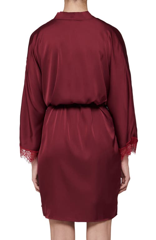 Simone Perele Simone Pérèle Secrets Lace-trim Satin Robe In Spinel Red