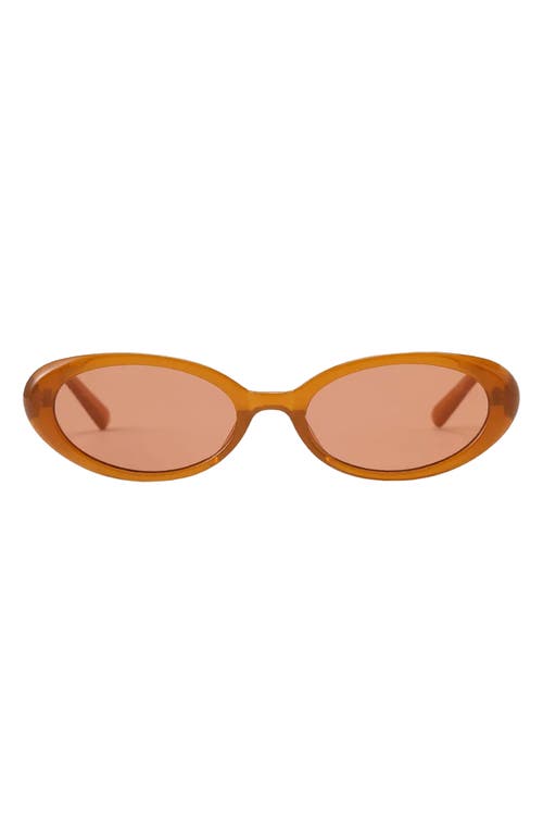 Shop Fifth & Ninth Taya 53mm Polarized Oval Sunglasses In Caramel/brown