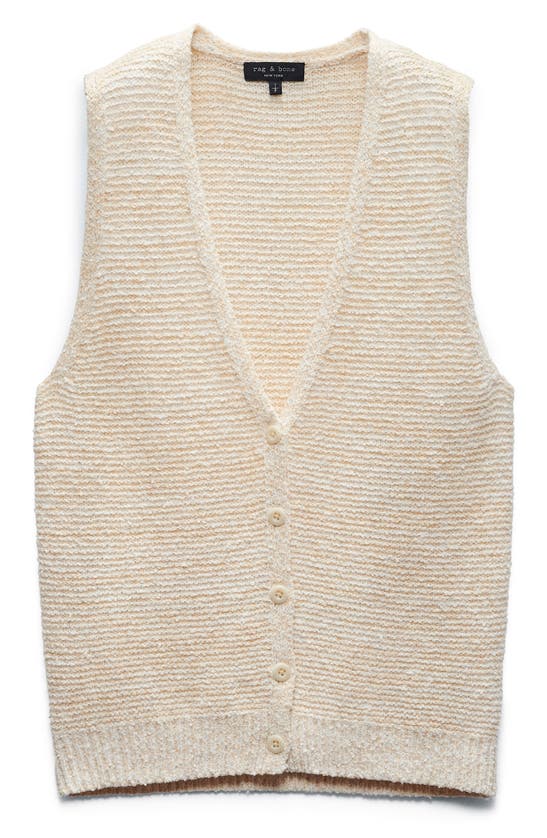 Shop Rag & Bone Jackie Cotton Blend Sweater Vest In Ivory