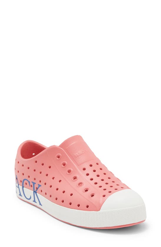 Native Shoes Kids' Jefferson Pineapple Print Water Friendly Vegan Sneaker In Nantucket Red/ Shell White
