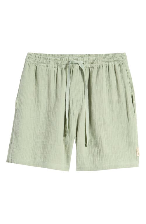 MUSEUM OF PEACE AND QUIET MUSEUM OF PEACE & QUIET WORDMARK COTTON MUSLIN DRAWSTRING SHORTS 