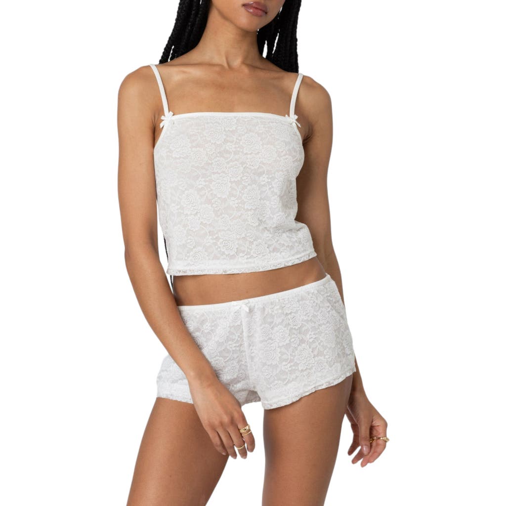 Edikted Love Lace Square Neck Crop Camisole In White