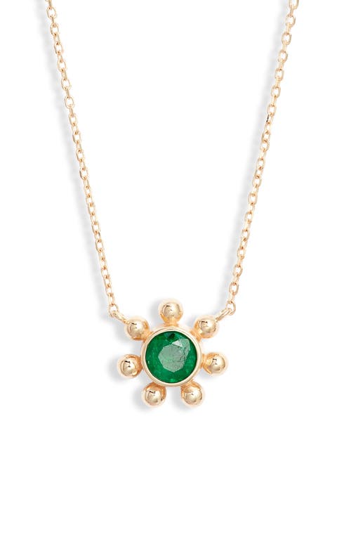 Anzie Dew Drop Marine Emerald & 14k Gold Pendant Necklace In Yellow Gold/emerald