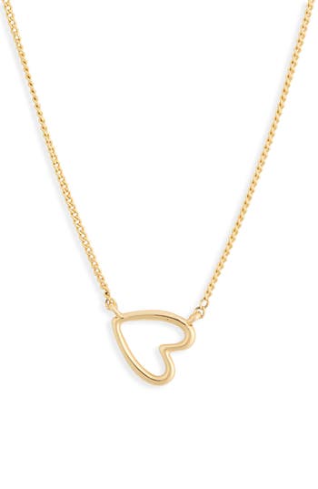 Leith Open Heart Pendant Necklace In Gold