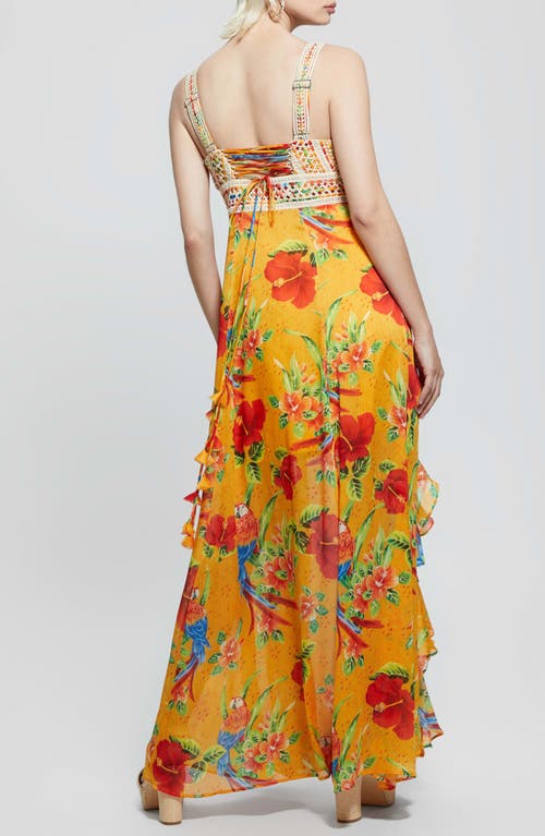 Shop Guess Serena Maxi Dress In Parrot Paradise Print