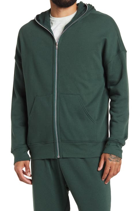 Men's Green Zip Up Hoodies & Sweatshirts