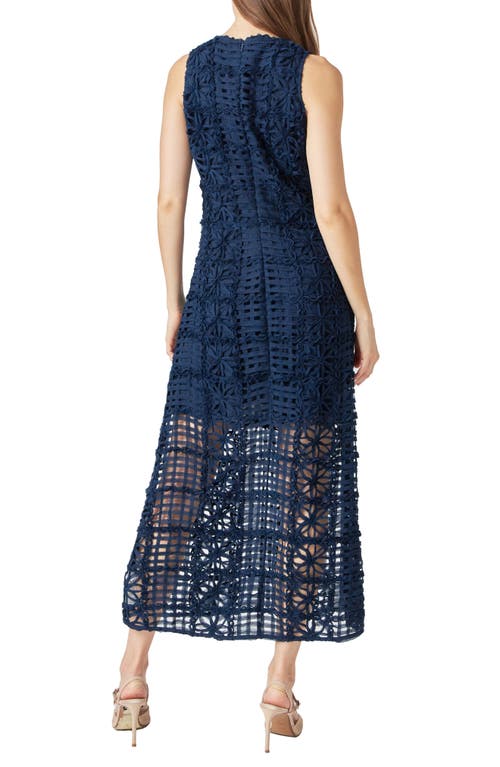 Shop Endless Rose Textured Sleeveless Maxi Dress In Navy