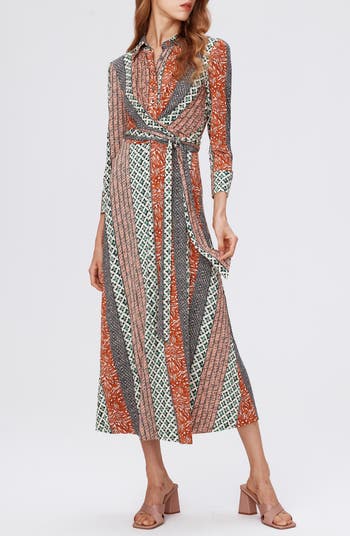 Shops mixed print wrap dress