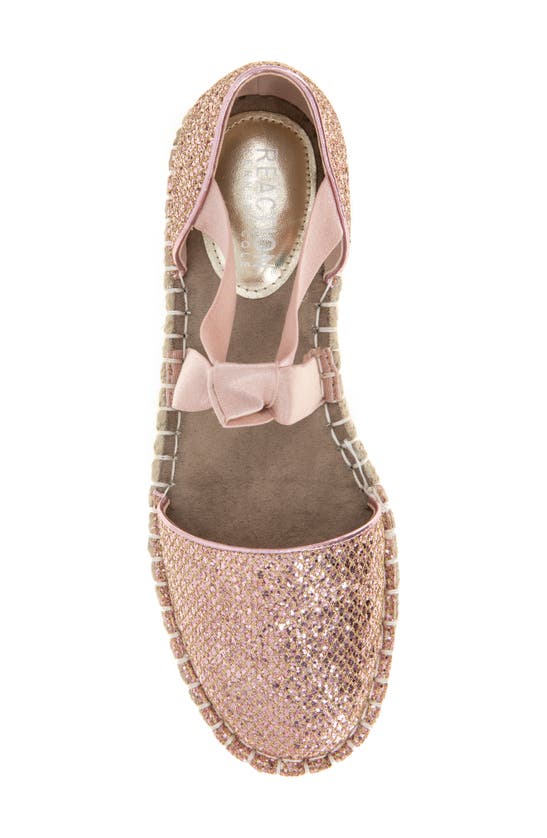 Shop Reaction Kenneth Cole Luna Glitter Espadrille Sandal In Rose Gold Mesh