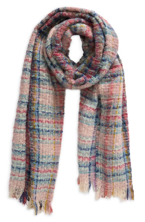 Shop Treasure & Bond Fringe Blanket Scarf In Ivory Plaid Combo