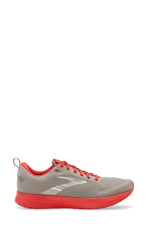 Shop Brooks Revel 5 Hybrid Running Shoe In Grey/red