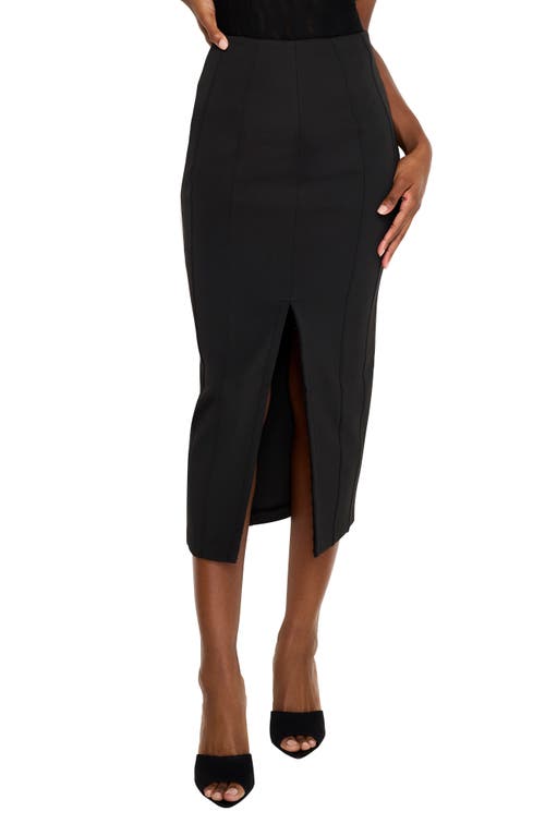 Shop Good American Reversible Neoprene Pencil Midi Skirt In Black001