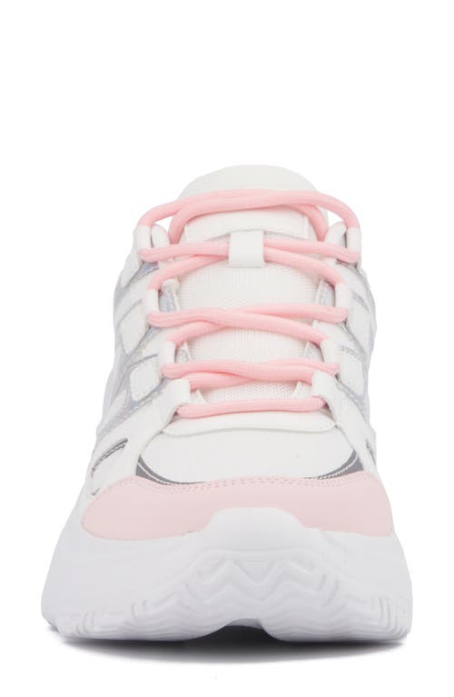 Shop Olivia Miller Show Off Sneaker In White/pink Combo